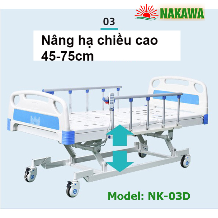nâng hạ chiều cao Giường Y Tế Điện 3 Chức Năng NK-03D