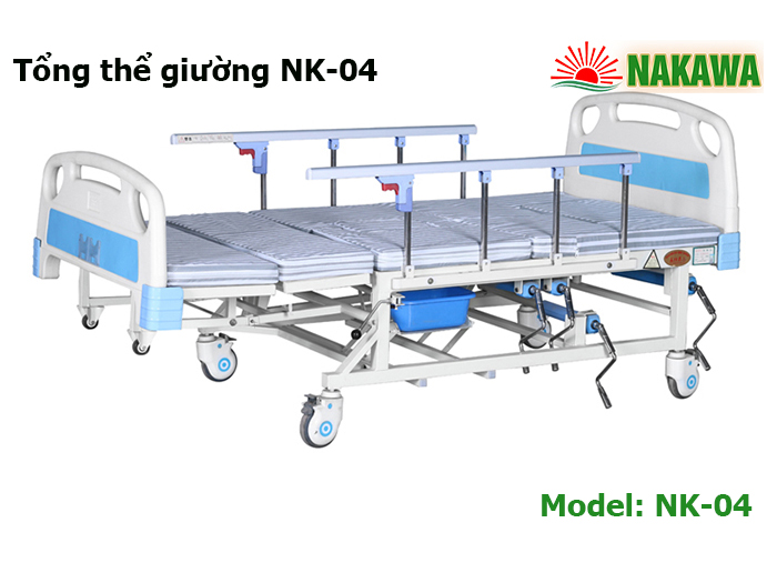 Giường bệnh nhân 4 tay quay Nakawa NK-04 