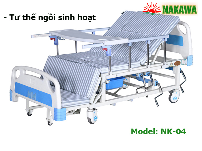 Giường bệnh nhân 4 tay quay Nakawa NK-04