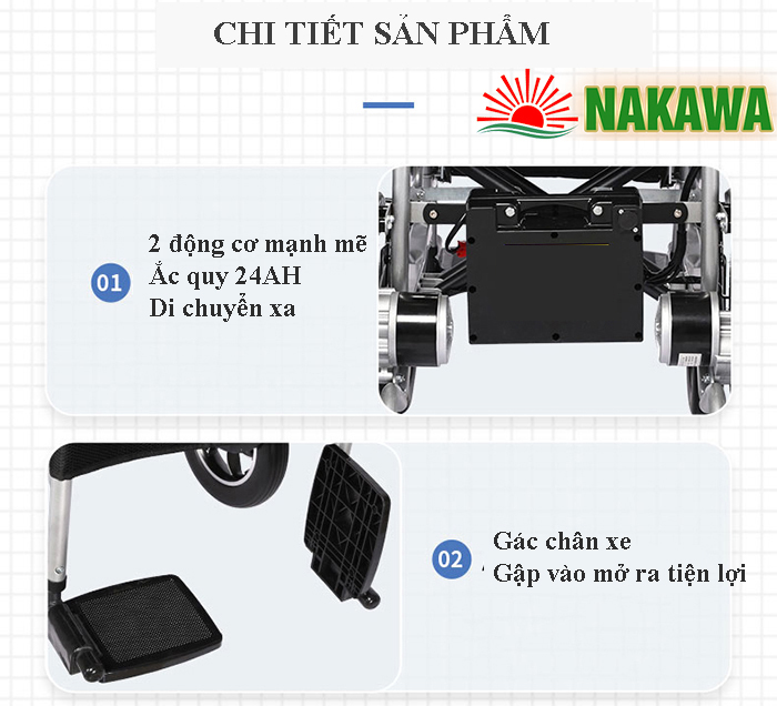 chi tiết sản phẩm Xe lăn điện thông minh Nakawa NK-L02