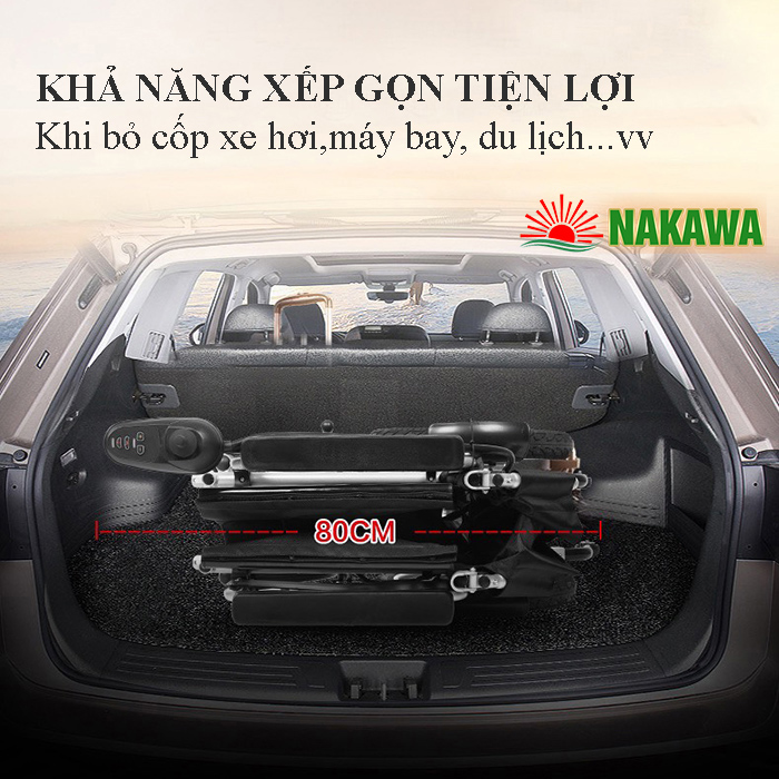 Xe lăn điện thông minh Nakawa NK-L02 gấp gọn dễ dàng