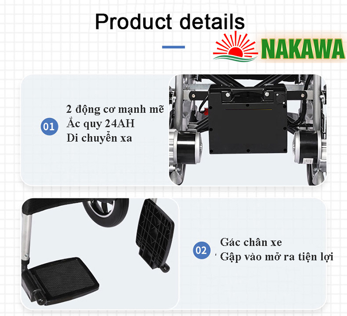 Bình xe ắc quy Xe Lăn Điện Nakawa NK-L01