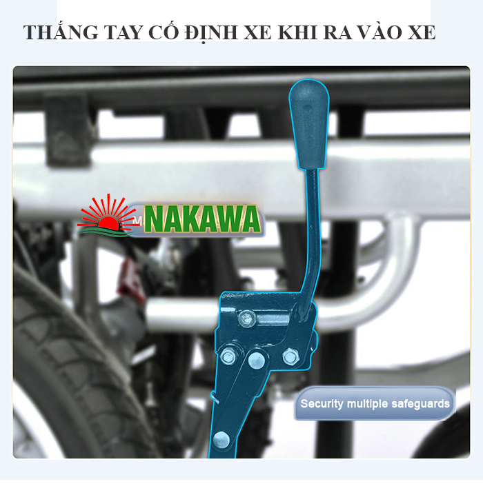 Thắng tay cố định tiện lợi Xe Lăn Điện Nakawa NK-L01