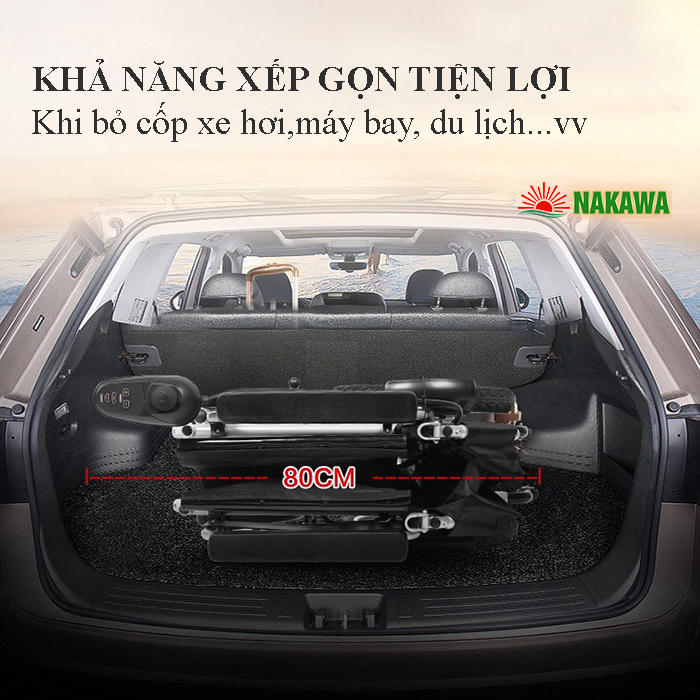 khả năng gấp gọn Xe lăn điện thông minh gấp gọn Nakawa NK-L03