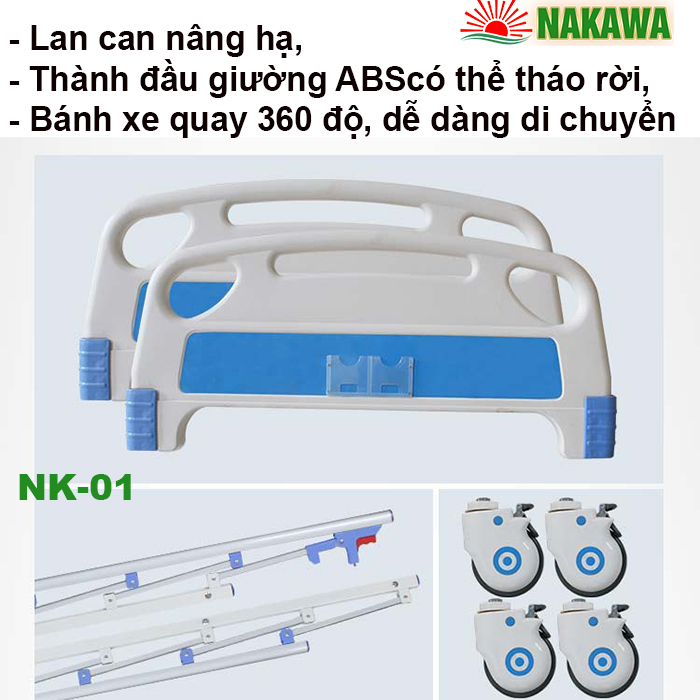 Phụ kiện giường bệnh nhân 1 tay quay nakawa nk-01
