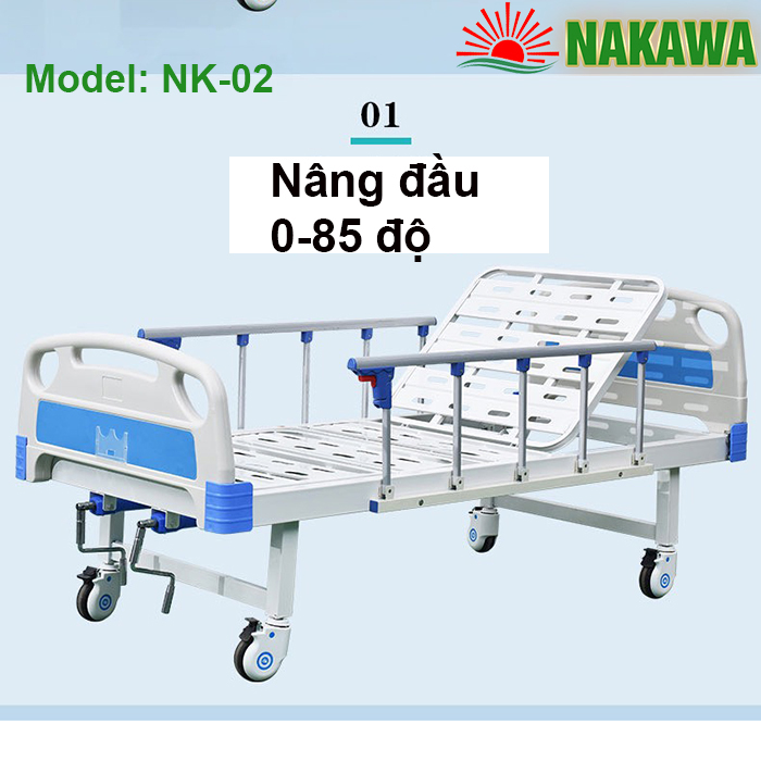 Chức năng nâng đầu - Giường bệnh nhân 2 tay quay NAKAWA
