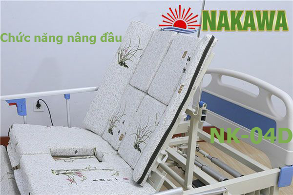 giường bệnh nhân đa chức năng NAKAWA NK-04D nâng đầu